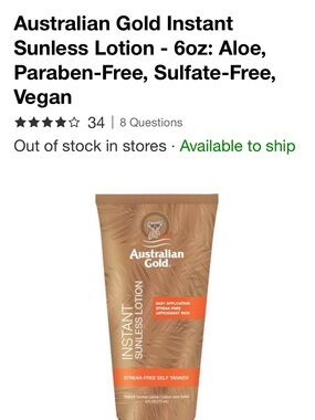 Australian Gold Instant Sunless Lotion - Tan